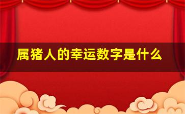 属猪人的幸运数字是什么