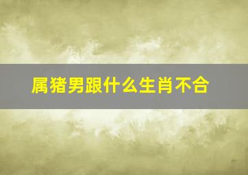 属猪男跟什么生肖不合