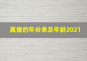 属猪的年份表及年龄2021