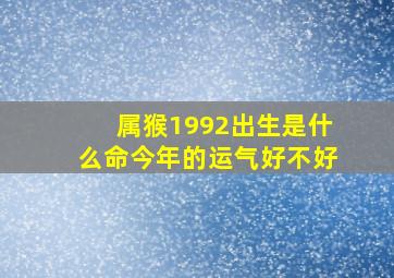 属猴1992出生是什么命今年的运气好不好