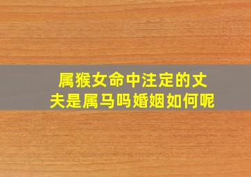 属猴女命中注定的丈夫是属马吗婚姻如何呢