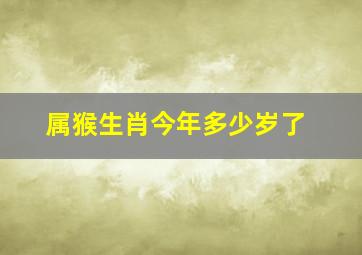 属猴生肖今年多少岁了