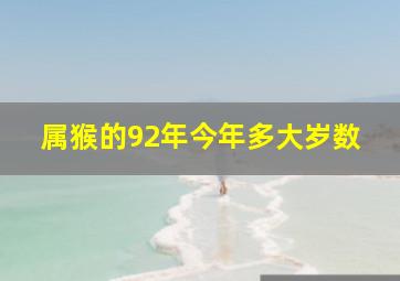 属猴的92年今年多大岁数