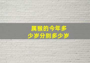 属猴的今年多少岁分别多少岁