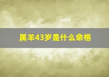 属羊43岁是什么命格