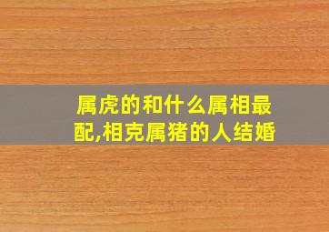 属虎的和什么属相最配,相克属猪的人结婚