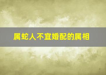 属蛇人不宜婚配的属相