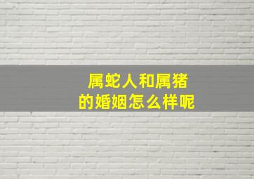 属蛇人和属猪的婚姻怎么样呢