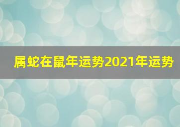 属蛇在鼠年运势2021年运势