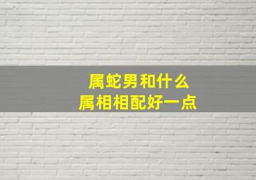 属蛇男和什么属相相配好一点