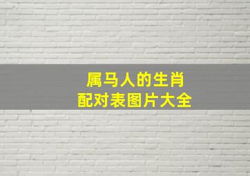 属马人的生肖配对表图片大全