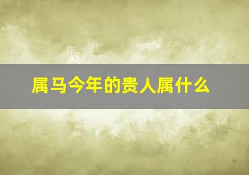 属马今年的贵人属什么