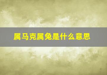 属马克属兔是什么意思