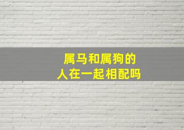 属马和属狗的人在一起相配吗