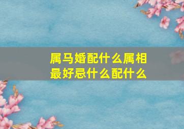 属马婚配什么属相最好忌什么配什么