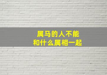 属马的人不能和什么属相一起