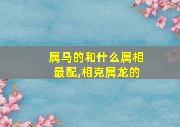 属马的和什么属相最配,相克属龙的