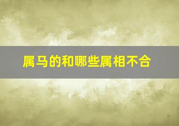 属马的和哪些属相不合