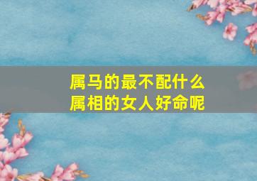 属马的最不配什么属相的女人好命呢