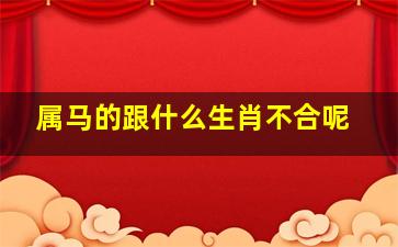 属马的跟什么生肖不合呢