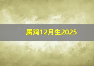 属鸡12月生2025