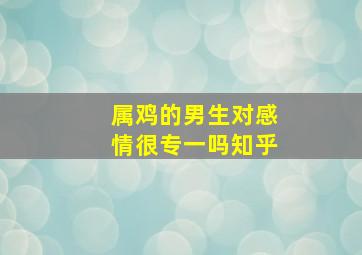 属鸡的男生对感情很专一吗知乎