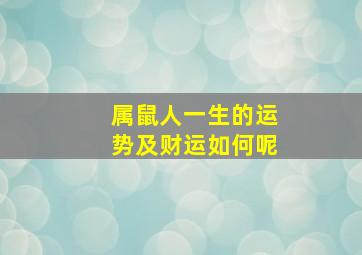 属鼠人一生的运势及财运如何呢