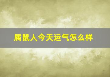 属鼠人今天运气怎么样