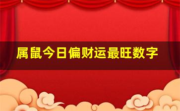 属鼠今日偏财运最旺数字