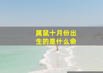 属鼠十月份出生的是什么命