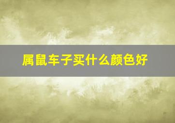 属鼠车子买什么颜色好