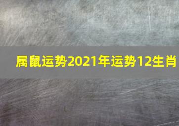 属鼠运势2021年运势12生肖