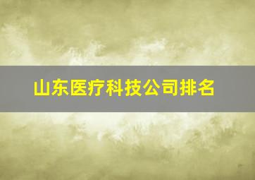 山东医疗科技公司排名