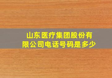 山东医疗集团股份有限公司电话号码是多少