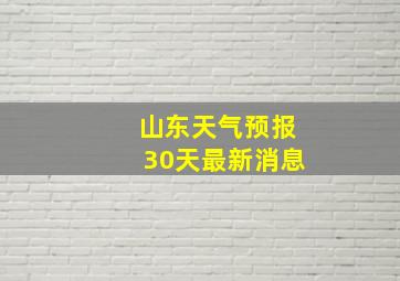 山东天气预报30天最新消息