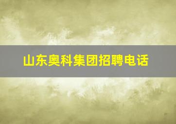 山东奥科集团招聘电话