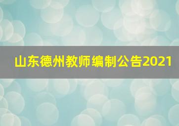 山东德州教师编制公告2021