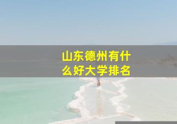 山东德州有什么好大学排名