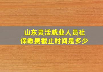 山东灵活就业人员社保缴费截止时间是多少