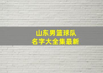 山东男篮球队名字大全集最新