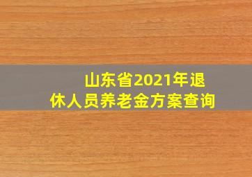 山东省2021年退休人员养老金方案查询