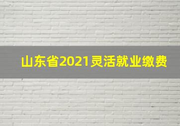 山东省2021灵活就业缴费