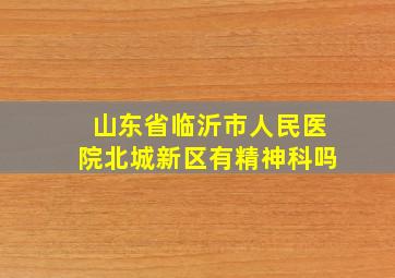 山东省临沂市人民医院北城新区有精神科吗