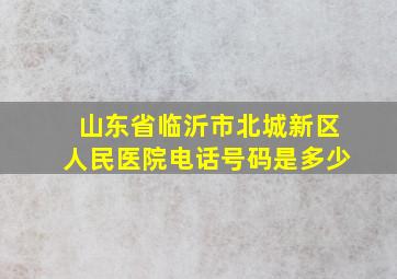 山东省临沂市北城新区人民医院电话号码是多少