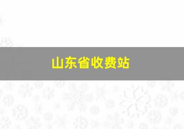 山东省收费站