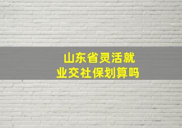 山东省灵活就业交社保划算吗