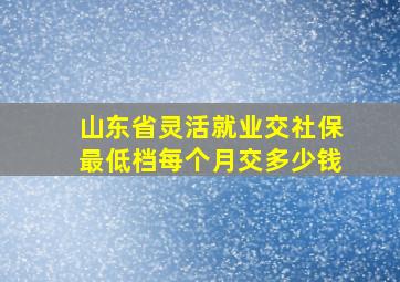 山东省灵活就业交社保最低档每个月交多少钱