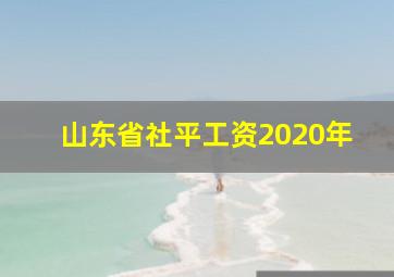 山东省社平工资2020年