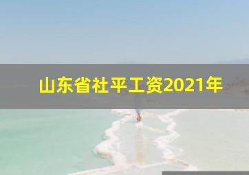 山东省社平工资2021年