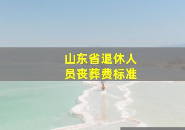 山东省退休人员丧葬费标准